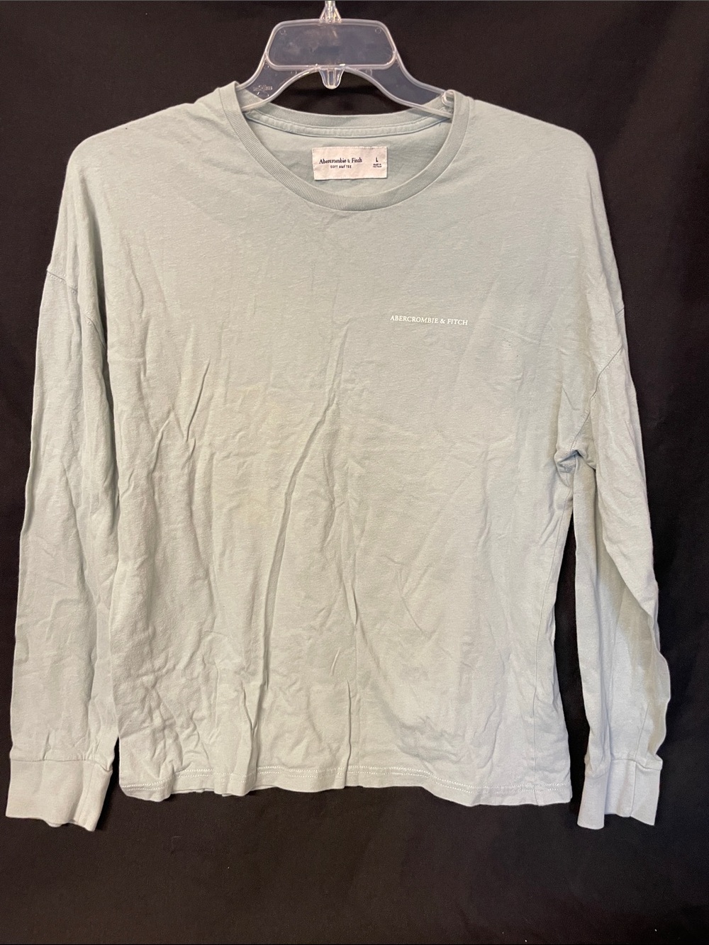 Abercrombie & Fitch Men’s Long-Sleeve Crew Tee - Light Sage